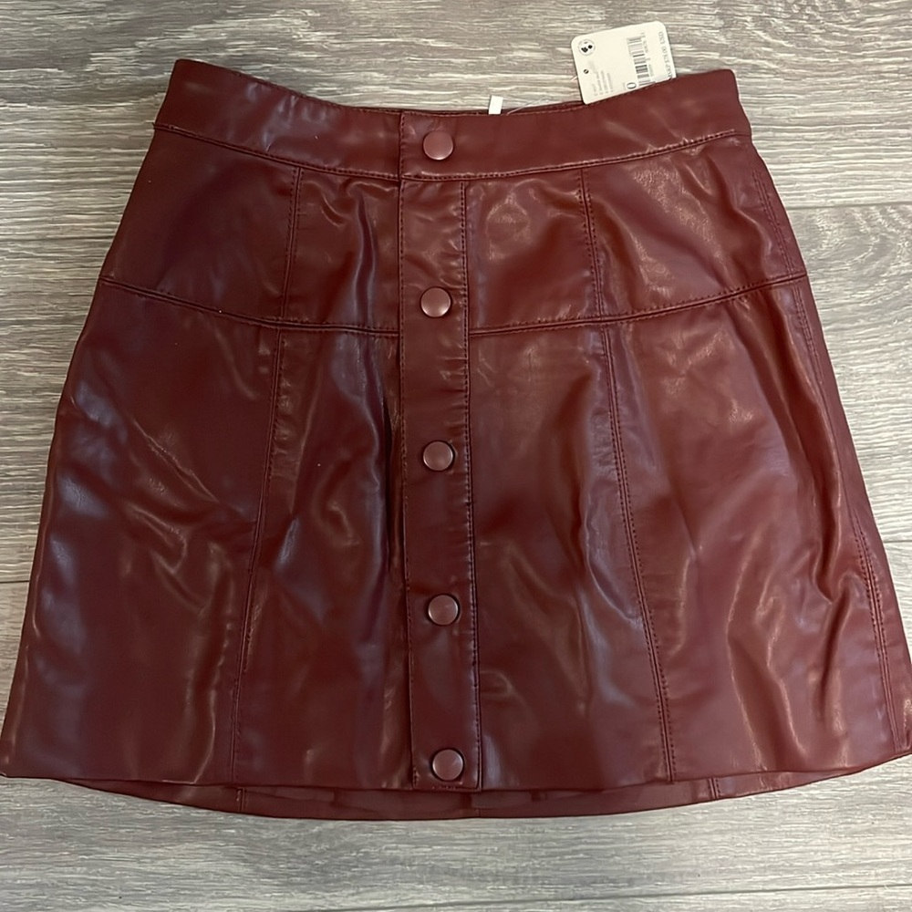 Free people leather mini skirt